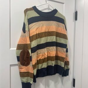 Boutique Multi Color striped crewneck sweater size S NWT